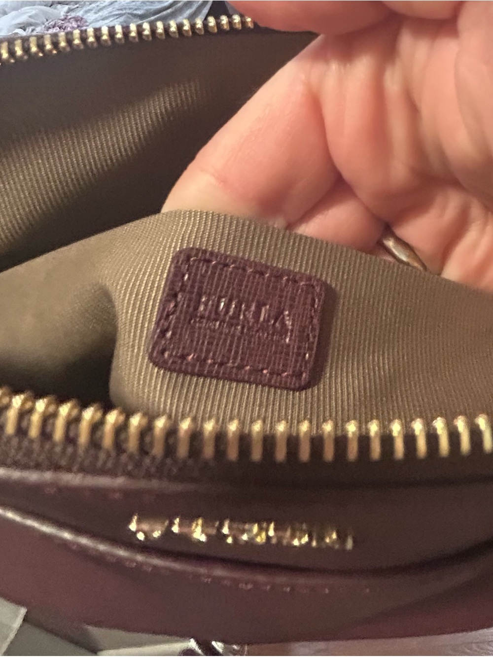 Furla Atena Small Dome Crossbody Saffiano Leather in Plum. NWT. COA Included. - Picture 8 of 15